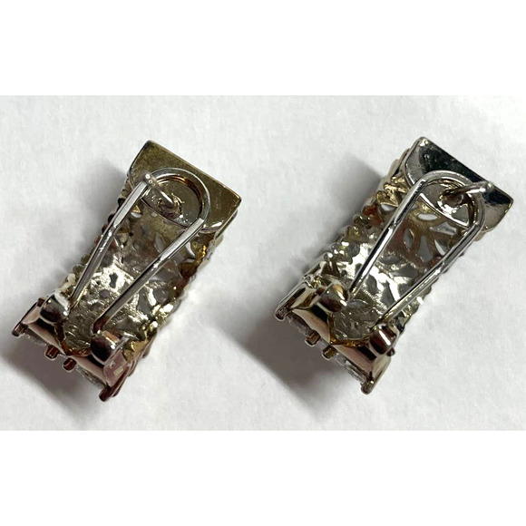 NEW Olivia & Jackson Fine Silver Plated Gold Tone Crystal Earrings - Picture 5 of 7